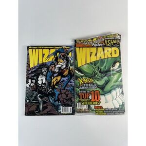 Vintage‎ Wizard Magazine Lot 2 Wolverine Lobo Hulk X-Men Marvel DC Softcover